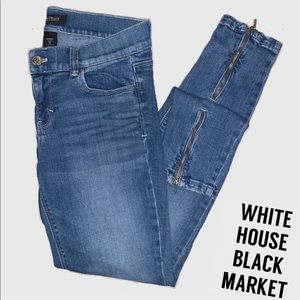 White House Black Market Skinny Ankle Zip Jeans